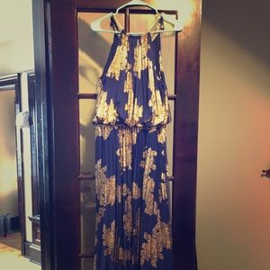 MSK Navy and Gold Evening Gown/Dress